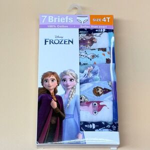 Disney Frozen Girls 7 Pack Cotton Briefs Underwear Elsa Anna Olaf Size 4T NEW